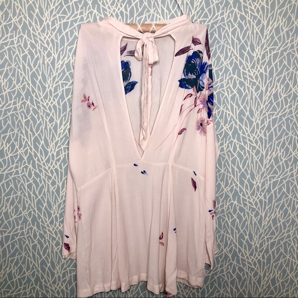 Free People Ivory Floral Print Dress or Long Tunic - Picture 6 of 8